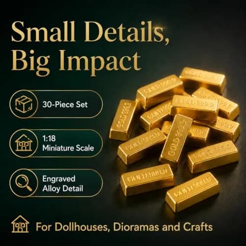 jojofuny Miniature Toy Furnishing 30 pcs | Gold Mini Model for Dollhouses, Kids & Collectors thumbnail 9
