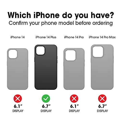OtterBox iPhone 14 Plus Symmetry Series+ Case - BLACK, ultra-sleek, snaps to MagSafe, raised edges protect camera & screen thumbnail 2