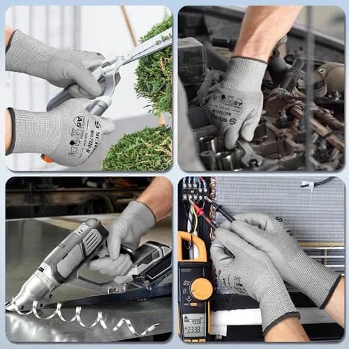 Schwer AIR-SOFT Cut Resistant Work Gloves AR7120, ANSI A7, 3 Pairs, Grey (16cm W x 30cm L) thumbnail 5