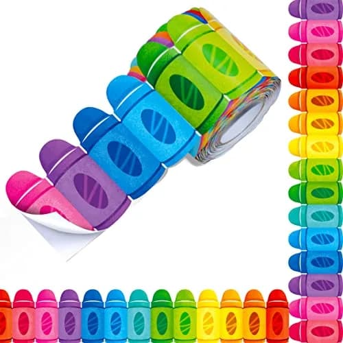 ERKE 60 Feet Crayon Bulletin Board Borders | Self-Adhesive, Die-Cut Rolled Trim for Classrooms thumbnail 1
