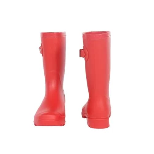 Fubotao Women's Mid Calf Rain Boots Red | Waterproof Fashion Garden Shoes with Buckle & Comfortable Insole thumbnail 5