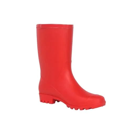 Fubotao Women's Mid Calf Rain Boots Red | Waterproof Fashion Garden Shoes with Buckle & Comfortable Insole thumbnail 3