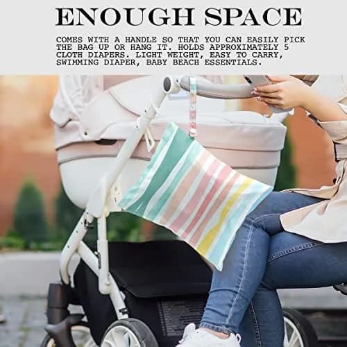 zcyxuuw Waterproof Wet Bag 26x32cm | Reusable Travel & Diaper Organizer with Handle thumbnail 3