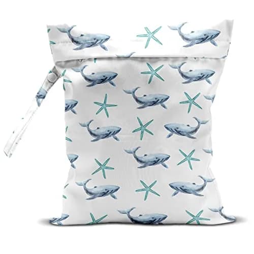 zcyxuuw Wet Dry Bag with Zipper Handle, 26 x 32 CM Waterproof Pouch for Swimsuit, Diapers, Gym Clothes, Makeup, Travel | Ocean Decor Starfish thumbnail 1