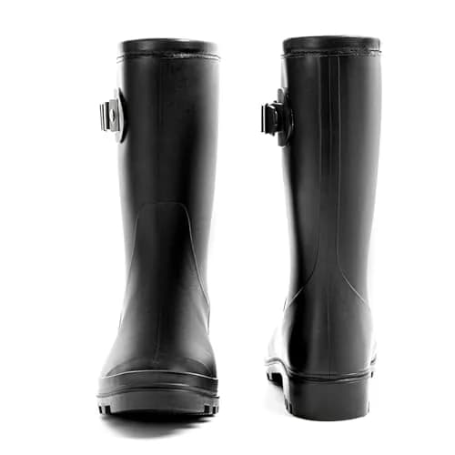 Fubotao Women's Mid Calf Rain Boots Black | Waterproof Fashion Garden Shoes Anti-slipping thumbnail 5