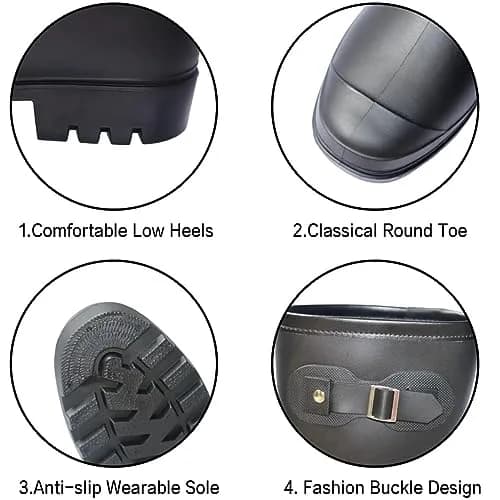 Fubotao Women's Mid Calf Rain Boots Black | Waterproof Fashion Garden Shoes Anti-slipping thumbnail 6