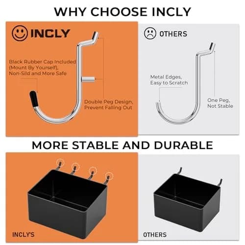 INCLY 278-Piece Pegboard Accessories Organizer Kit with Bins and Hooks | 10.7" L x 9" W x 4.3" H thumbnail 3