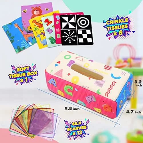 URMYWO Baby Tissue Box Toy, Montessori Baby Toys for 6-12 Months 1 Year Old Boy Girl | Sensory & Developmental Play thumbnail 4