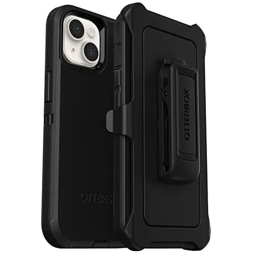 OtterBox Defender Series Case for iPhone 14 & iPhone 13 - Black, Rugged & Durable, with Port Protection & Holster Clip Kickstand (114 g / 0.25 lb) thumbnail 1