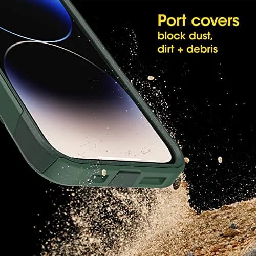 OtterBox Commuter Series Case for iPhone 14 Pro - Green | Slim & Tough, Antimicrobial, Port Protection thumbnail 6