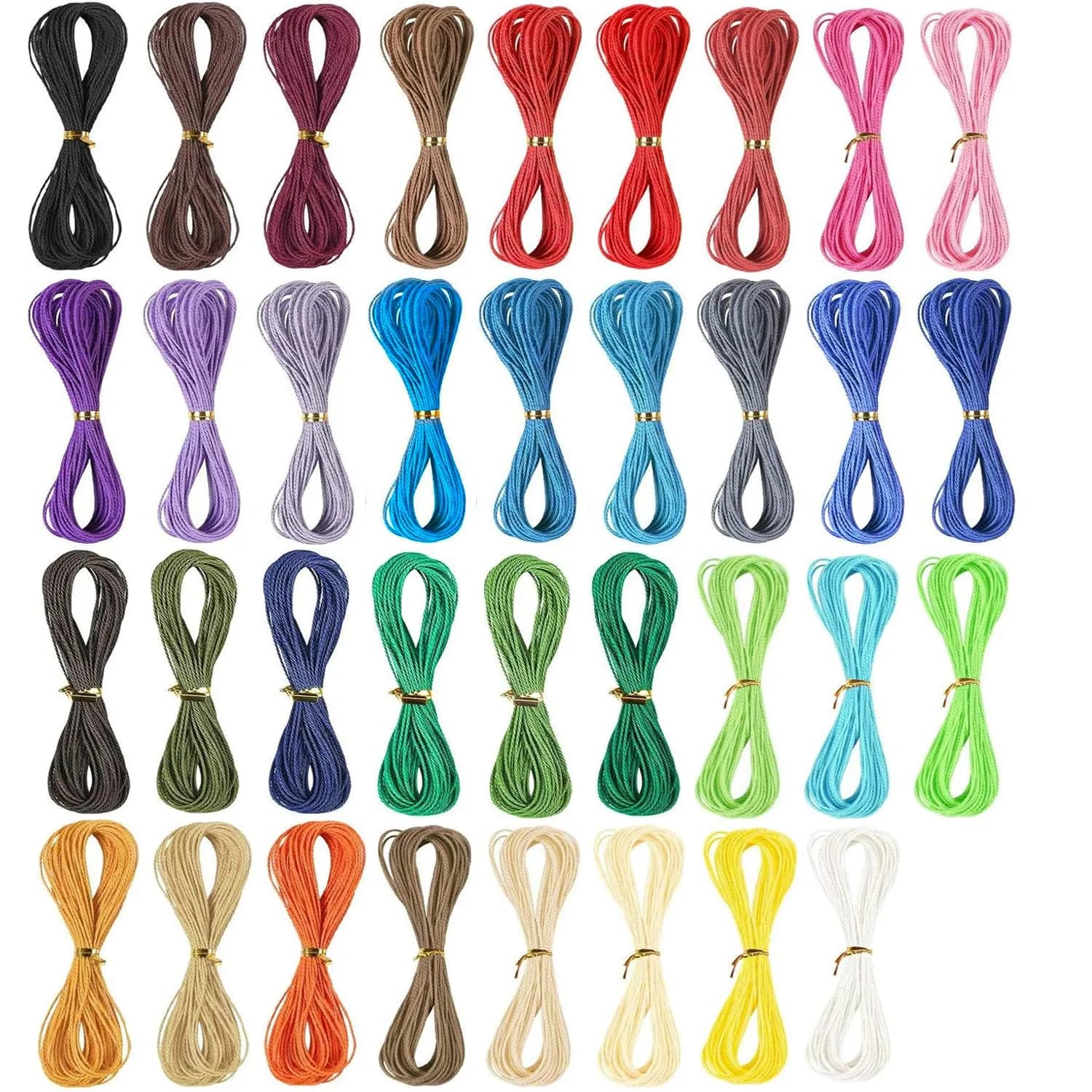 Phinicco Waxed Polyester Cord 40 Colors 400m | Waterproof Jewelry String for Bracelets & Jewelry Making — 35 Colors