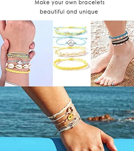 Phinicco 35 Colors 1mm Waxed Polyester Cord Bracelet Cord 700m (2300 ft) | Durable & Waterproof for Jewelry Making thumbnail 2