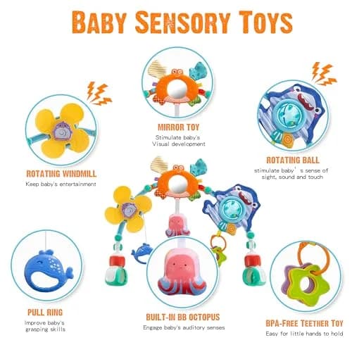Lynncare Baby Stroller Arch Toy with Sensory Activity Toys, 20.48 oz (580 g) | BPA-Free, ASTM Certified thumbnail 2