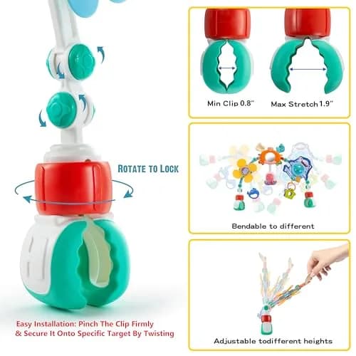 Lynncare Baby Stroller Arch Toy with Sensory Activity Toys, 20.48 oz (580 g) | BPA-Free, ASTM Certified thumbnail 4