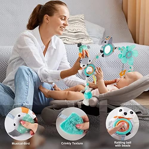 Lynncare Adjustable Arch Bassinet Toys for Infant & Toddlers | Safe BPA-Free & Musical for Sensory Development thumbnail 3
