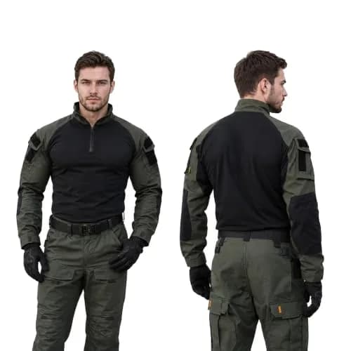 HAN·WILD Men's Tactical Combat Shirt, Breathable Tactical Shirt, Combat Top | UPF50 Sun Protection, Military-Grade Comfort thumbnail 2