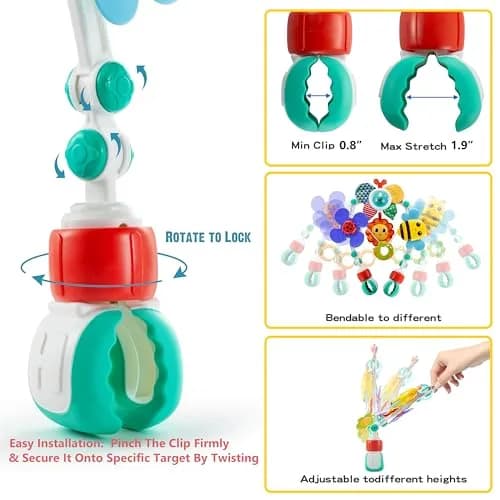 Lynncare Adjustable Arch Bassinet Toys for Infant & Toddlers, 531 g (1.17 lb) | BPA-Free, ASTM Certified thumbnail 4