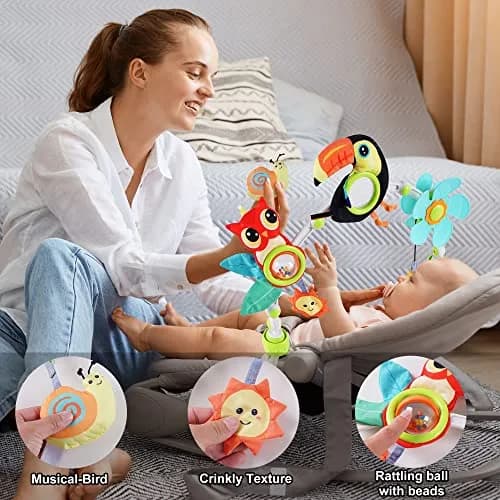 Lynncare Baby Arch Toy Adjustable Car Seat Toys Hanging Activity Toys | Stimulates Baby Senses & Motor Skills thumbnail 3