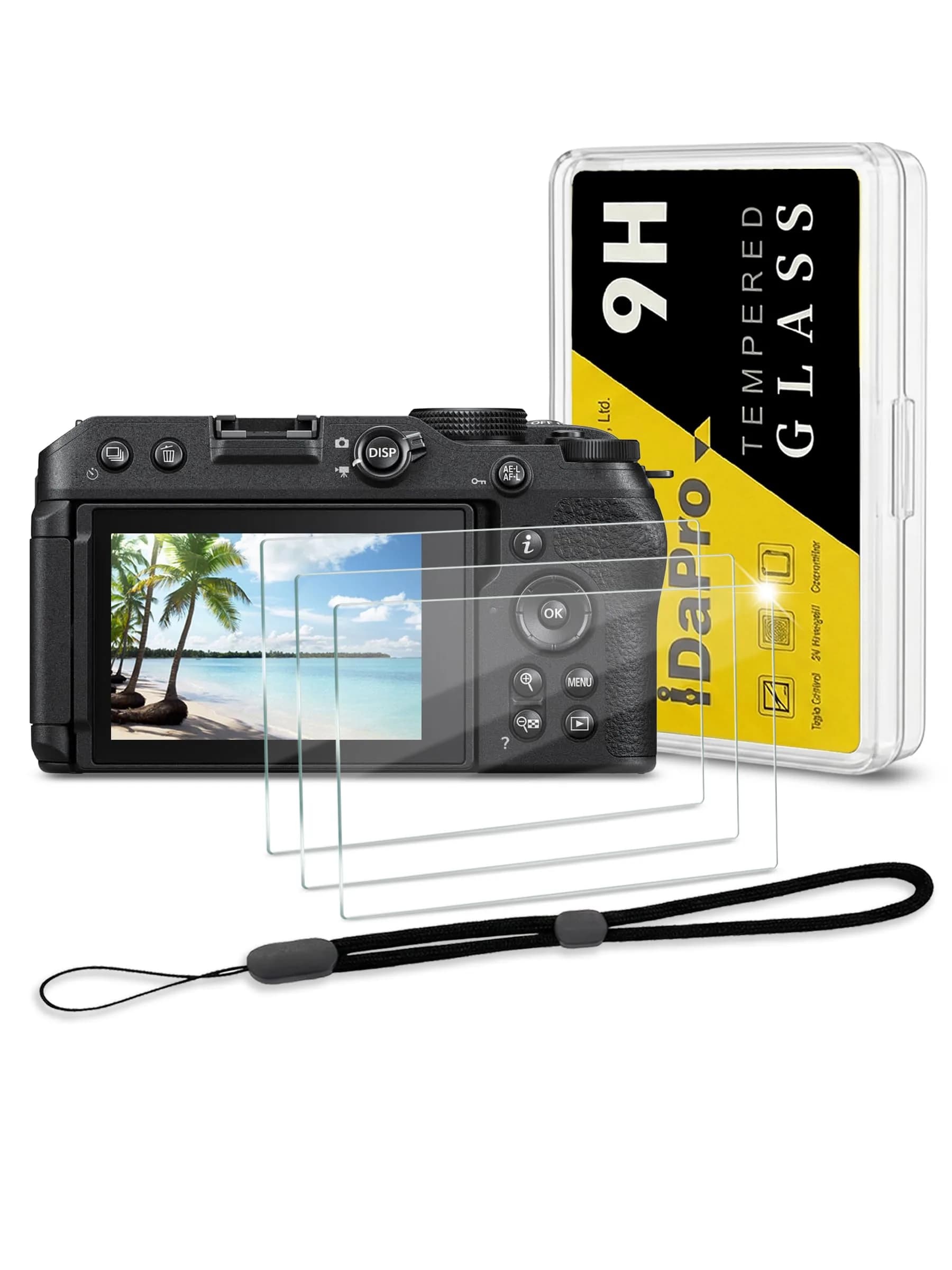 iDaPro Tempered Glass Screen Protector for Nikon ZR/RED Z Camera 3-Pack | 9H Hardness, Anti-Glare, Bubble-Free — Z30 3+1Pcs