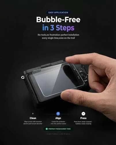 iDaPro Tempered Glass Screen Protector for Nikon Z30 3-Pack + Lanyard | 9H Hardness, Anti-Scratch, Anti-Bubble, HD Clarity, Anti-Fingerprint, Easy Install thumbnail 6