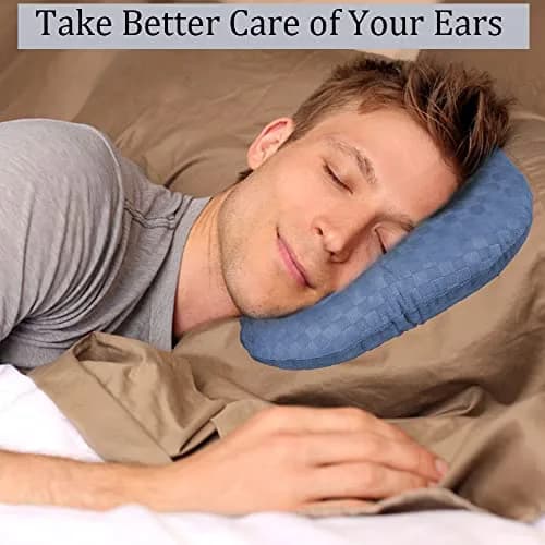 Wuronsa Ear Piercing Pillow with Hole | 23 cm (9") Blue Solid thumbnail 5