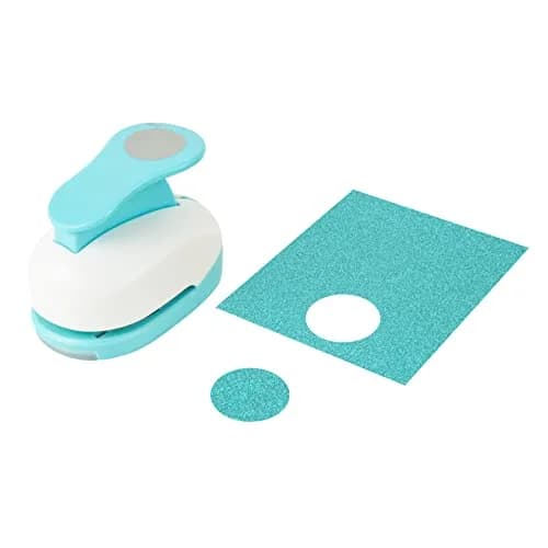 QIQQIKIN 1.18 inch (30mm) Blue Circle Puncher | Lever Action Craft Tool for Paper Crafts thumbnail 2