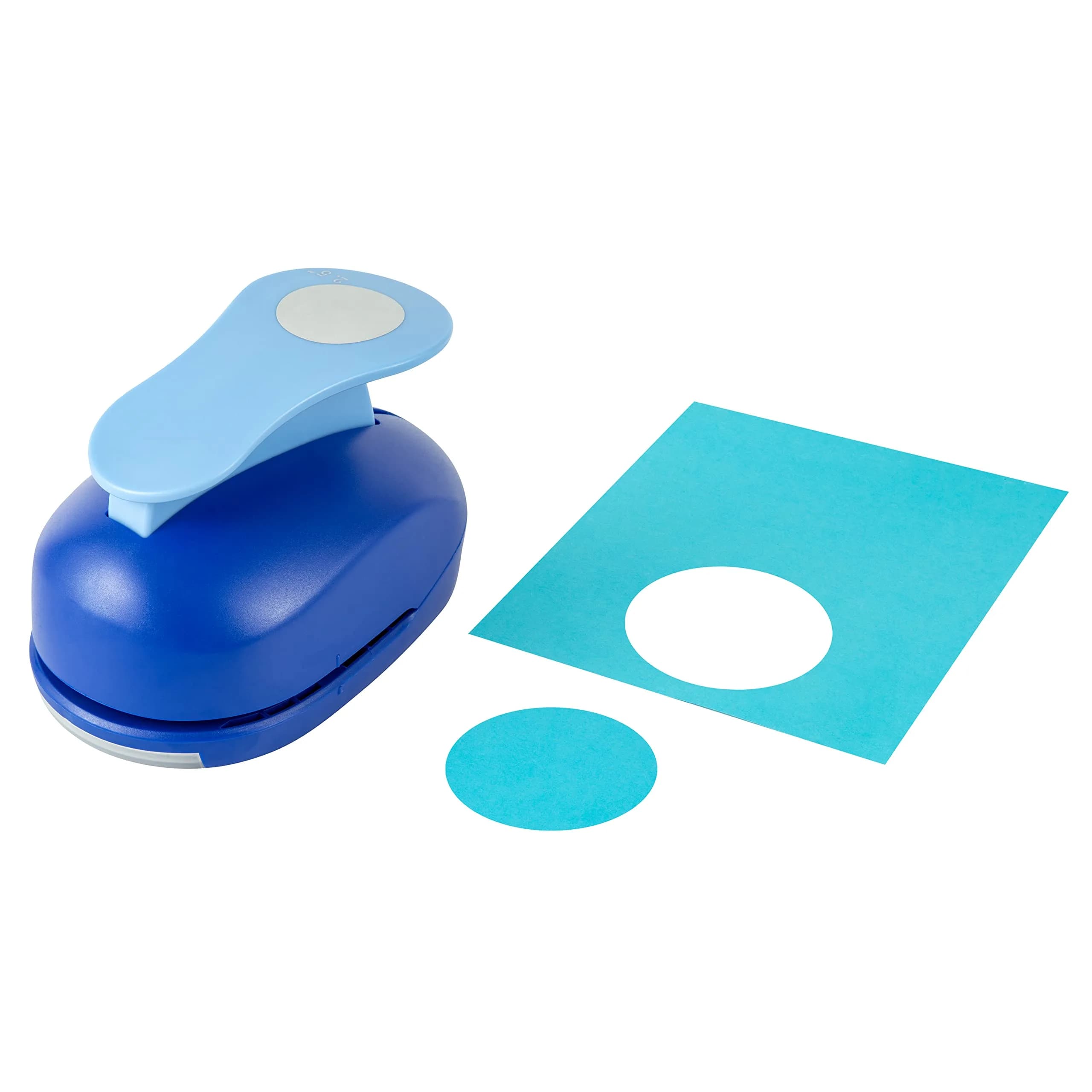 QIQQIKIN 2.5 inch (63.6mm) Blue Circle Hole Punch | Cuts Clean Circles for Crafts & Card Making