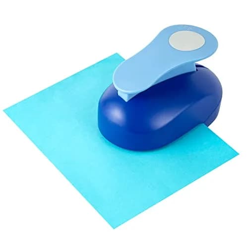 QIQQIKIN 2.5 inch (63.6mm) Blue Circle Hole Punch | Cuts Clean Circles for Crafts & Card Making thumbnail 3