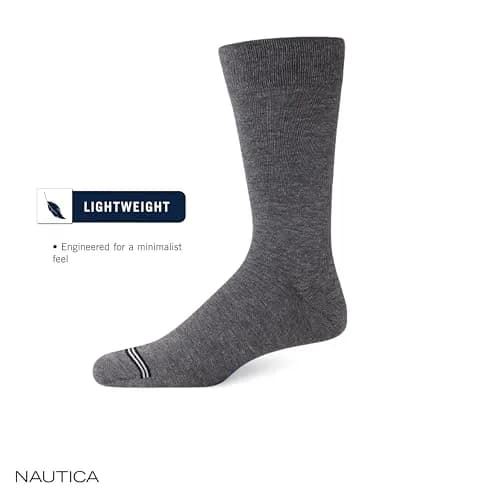 Nautica Mens Dress Socks Business Formal Comfort Stretch Crew Socks 10 Pack | Breathable, Reinforced Toe & Heel, Mid-Calf Length thumbnail 2