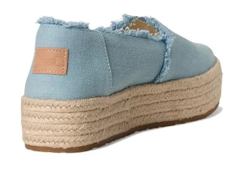 TOMS Women's Valencia Platform Espadrille 8.5 | Pastel Blue Washed Denim Casual Style thumbnail 6