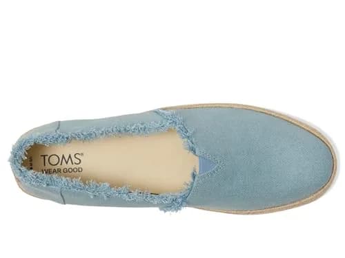 TOMS Women's Valencia Platform Espadrille 8.5 | Pastel Blue Washed Denim Casual Style thumbnail 2