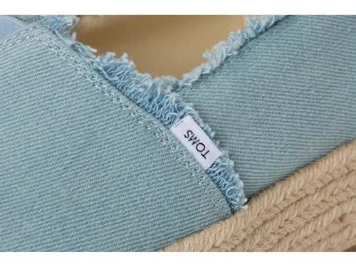 TOMS Women's Valencia Platform Espadrille 8 | Pastel Blue Washed Denim Casual Comfort thumbnail 7