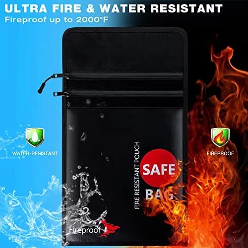 COLCASE Fireproof Document Bag 2 Pockets 38cm (15 Inches) | Fire & Waterproof Protection thumbnail 2