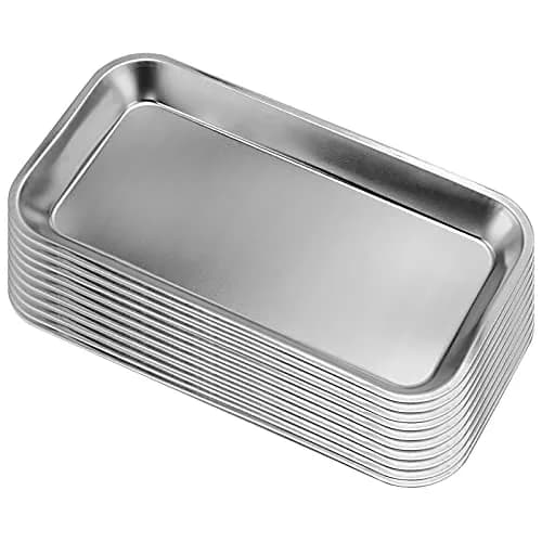 HOZEON Stainless Steel Surgical Tray 10 Pack | 22.5 x 12 x 2 cm (8.86 x 4.72 x 0.78 inch) thumbnail 1