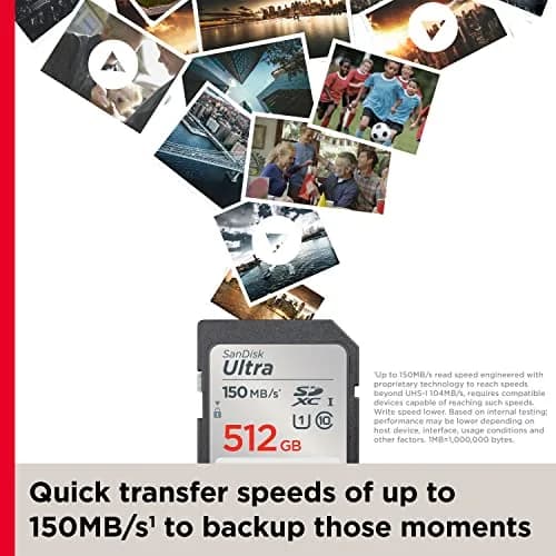 SanDisk 512GB Ultra SDXC UHS-I Memory Card 512GB (17.78cm x 23.11cm x 0.71cm) | Full HD Video & Fast Transfers thumbnail 2