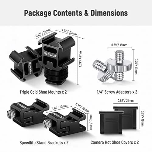 NEEWER 8 PCs Hot Shoe Mount Adapter Kit | Aluminum Camera & Lighting Accessory thumbnail 6