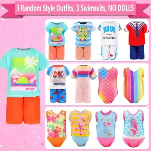 ENOCHT 20 Pcs Doll Clothes & Accessories Playset 5.3 Inch | Imaginative Doll Fashion Kit thumbnail 3