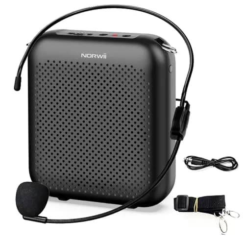 Norwii Portable Voice Amplifier with Wired Microphone Headset - 10W, 4000mAh, 30-Hour Battery | Loud & Clear Sound for Teachers thumbnail 1