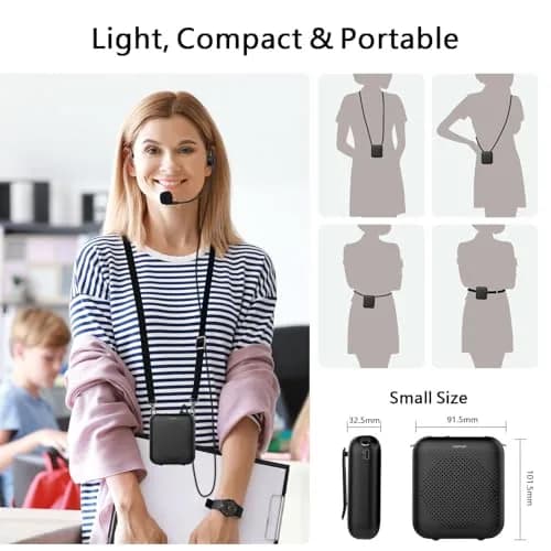 Norwii Portable Voice Amplifier with Wired Microphone Headset - 10W, 4000mAh, 30-Hour Battery | Loud & Clear Sound for Teachers thumbnail 9