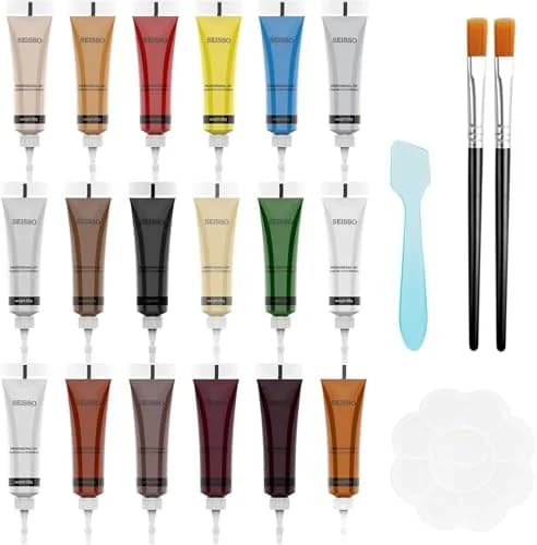 SEISSO 18 Colors Leather Repair Kit | Professional Dye Filler Paint for Furniture, Car Seats, Couches, Shoes, Bags, Jackets, Vinyl thumbnail 1