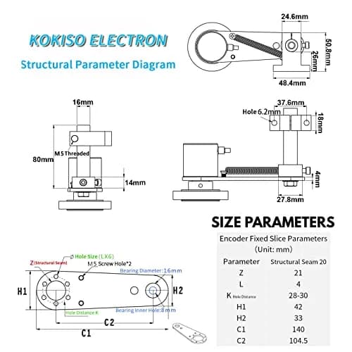 KOKISO Aluminum Alloy Encoder Bracket 20mm Aperture | Precision Mounting for Automation Equipment thumbnail 3