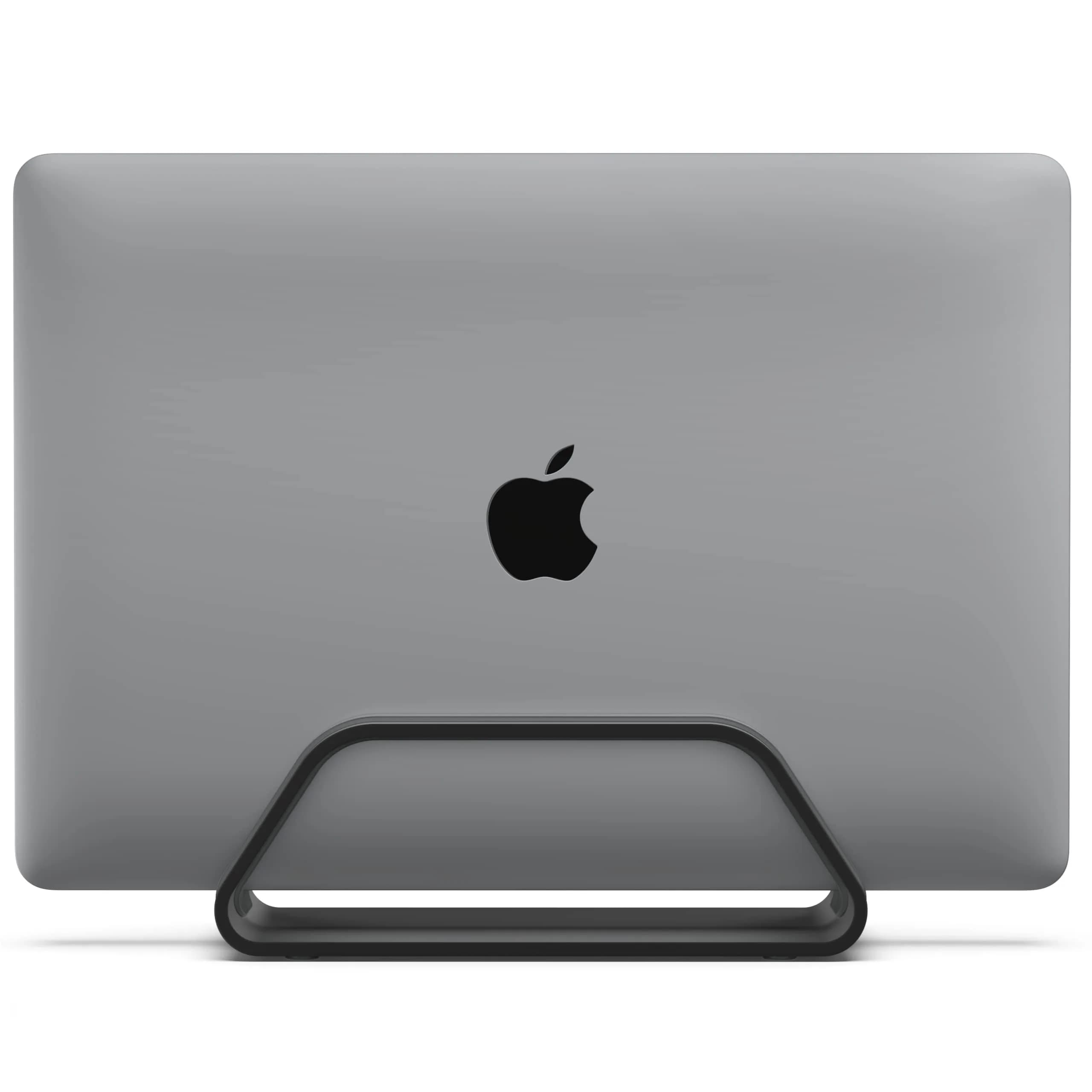 HumanCentric Vertical Laptop Stand for MacBook Pro & Air, Aluminium, Black | Space-Saving Desk Organizer — Black