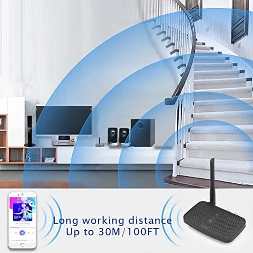 BESIGN BE-RCA Pro Long Range Bluetooth Adapter with Type-C Power, Black | Connects Wired Speakers to Bluetooth Devices thumbnail 4