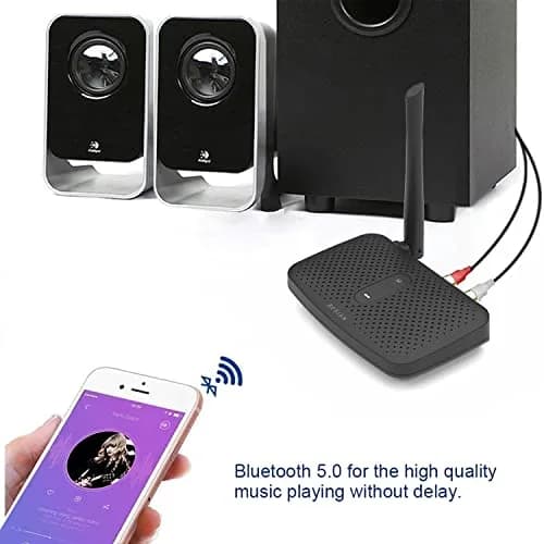 BESIGN BE-RCA Pro Long Range Bluetooth Adapter with Type-C Power, Black | Connects Wired Speakers to Bluetooth Devices thumbnail 5