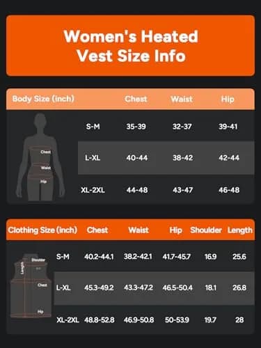 DR.PREPARE Women's Heated Vest Lightweight Heating Vest with 3 Heating Levels & 6 Heating Zones, Adjustable Size, Black (Battery Pack Not Included) thumbnail 4