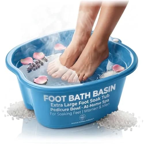 American Wellness Authority Extra Large Foot Soaking Tub | Durable Plastic Pedicure Basin for Relaxing Foot Baths (70-120c) thumbnail 1
