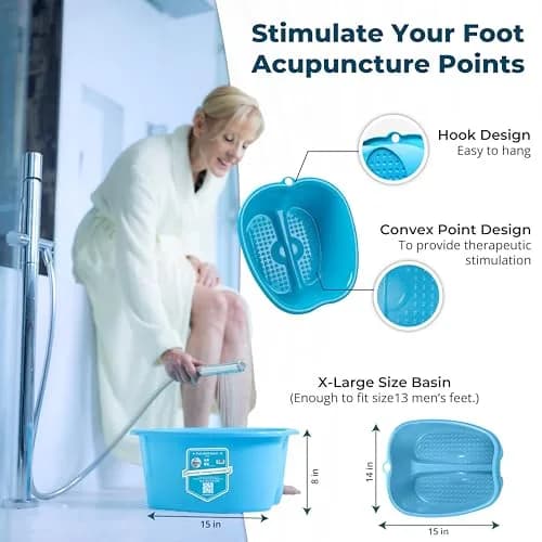 American Wellness Authority Extra Large Foot Soaking Tub | Durable Plastic Pedicure Basin for Relaxing Foot Baths (70-120c) thumbnail 3
