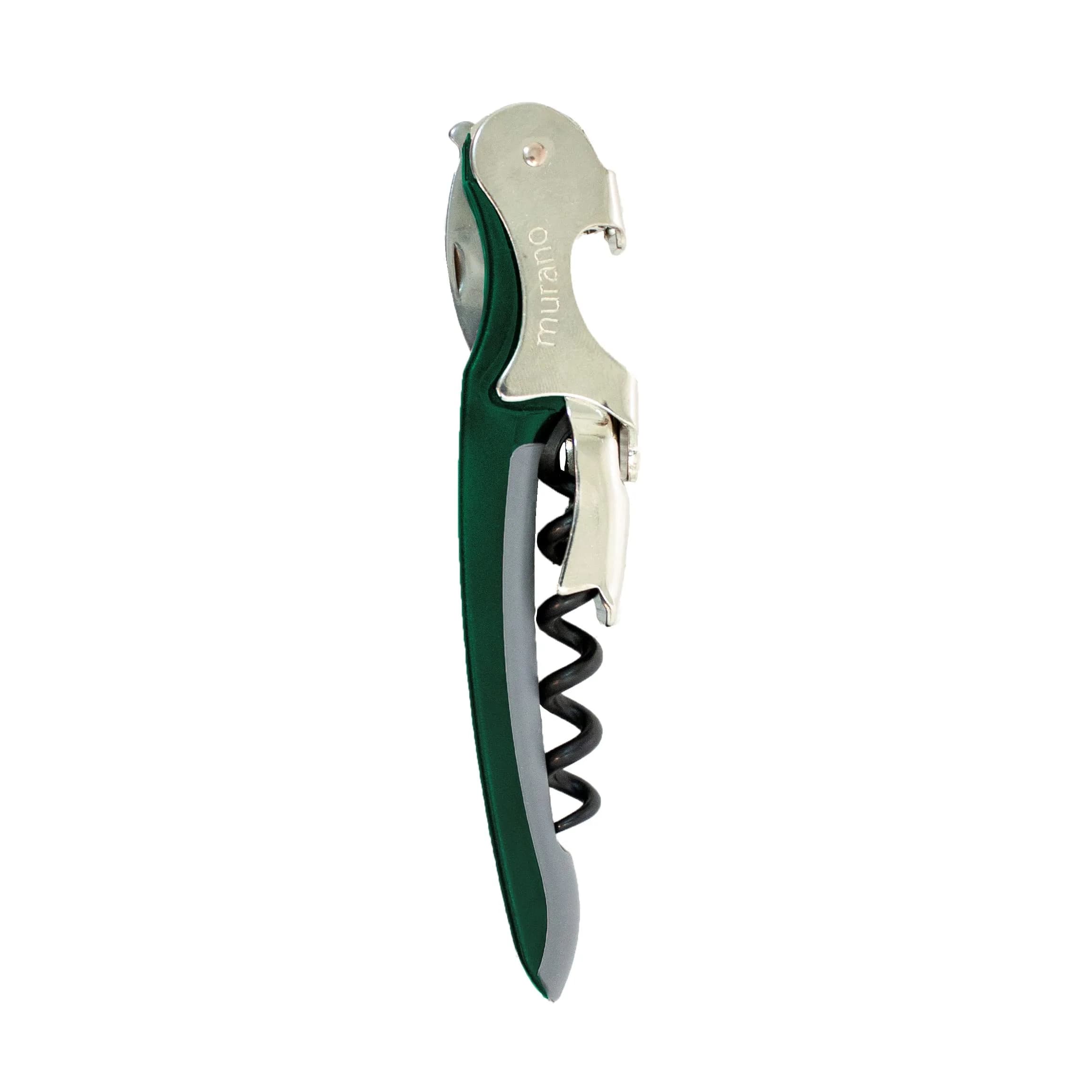 Franmara Soft-Touch Murano Two-Step Waiter Corkscrew with Nonstick Spiral (Green) | Compact, Ergonomic & Durable