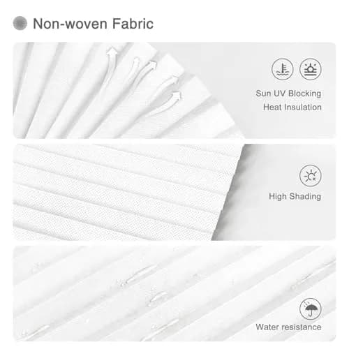 Jlong Cordless No-Drill Paper Pleated Window Shades 71"H x 35.4"W (180cm x 90cm) | Light Filtering & UV Protection thumbnail 2