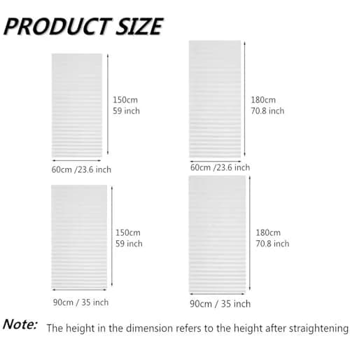 Jlong Cordless No Drill Stick-On Window Temporary Pleated Paper Shades 35.4cm (13.9") W x 149.9cm (59") H | Easy Install Light Filtering thumbnail 7
